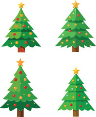 Christmas  tree isolated on white BACKGROUND  