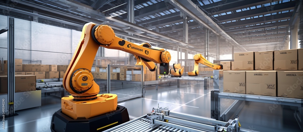 Poster automation manufacturing robot controlled.