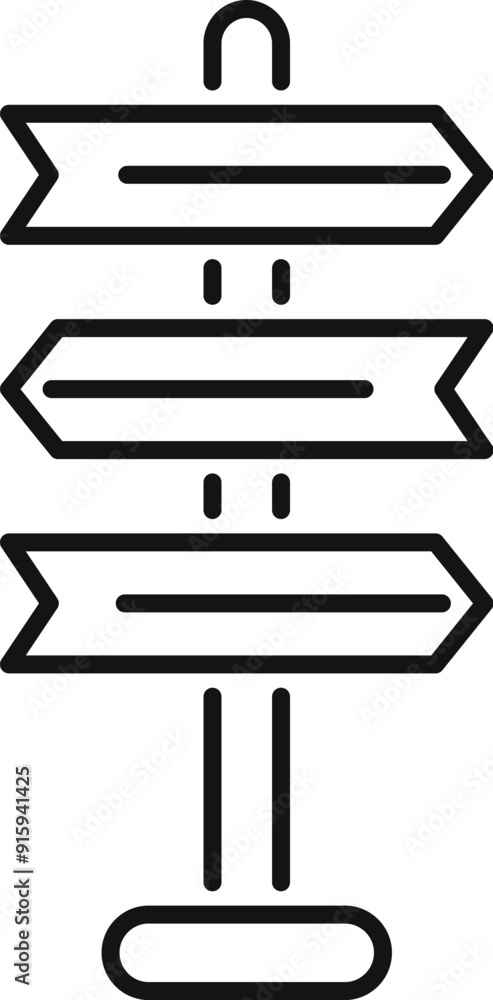 Poster this minimalist line icon represents the concept of choosing a path