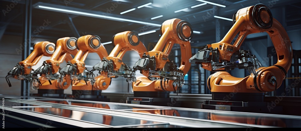 Poster automation manufacturing robot controlled.