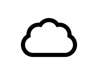 Cloud icon. Simple black line cloud illustration.
