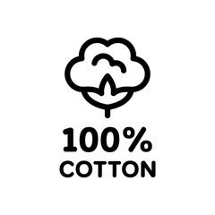 100% cotton label design. 100 percent cotton sign.
