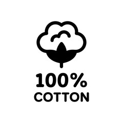 100% cotton label design. 100 percent cotton sign.