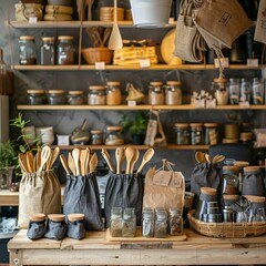 Eco-Friendly Living: Sustainable Products in Stylish Minimalist Store Setting