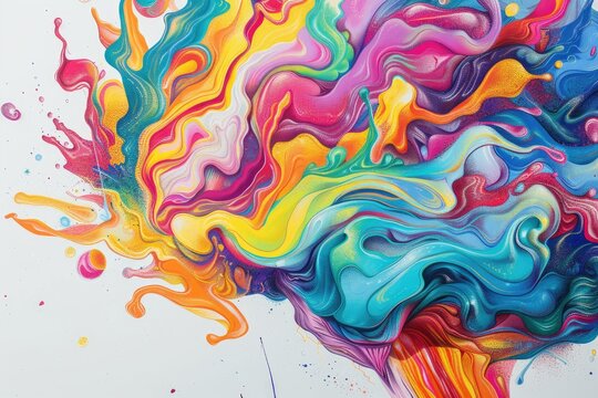 A vibrant illustration of a brain exploding with colorful ideas and creativity