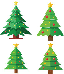 Christmas  tree isolated on white BACKGROUND  