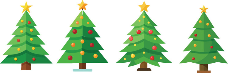 Christmas  tree isolated on white BACKGROUND  