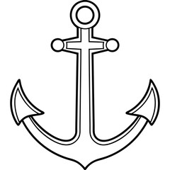 anchor vector silhouette, Ship anchor or boat anchor icon, anchor with rope silhouette vector illustration