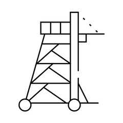siege tower line icon vector. siege tower sign. isolated contour symbol black illustration