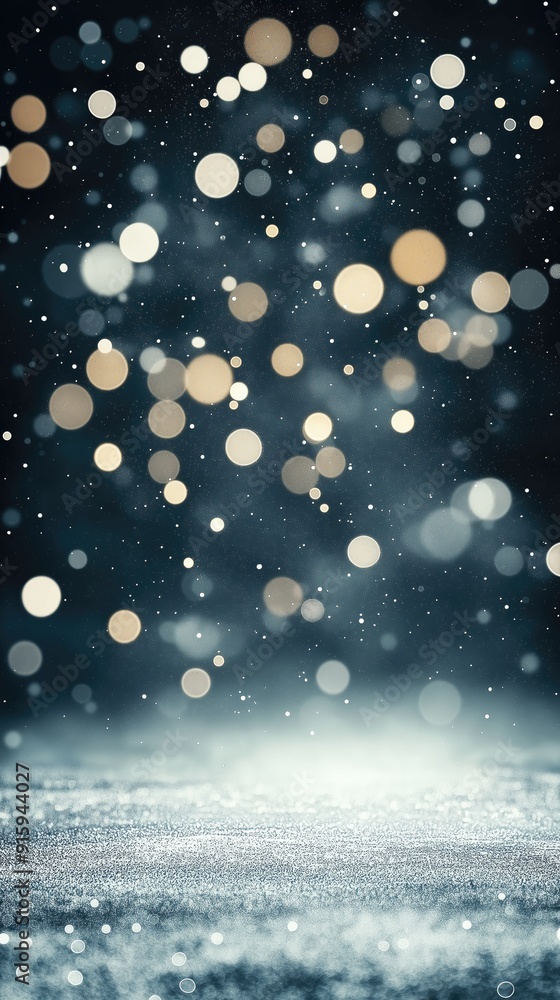 Poster mesmerizing glittering abstract particles and details on a dark background, perfect for festive and 
