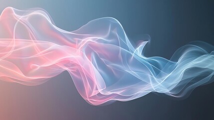 Fototapeta premium Abstract flowing white smoke on dark background.