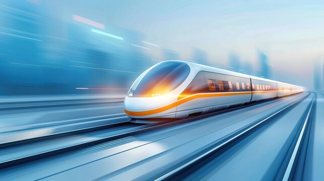 Hyperloop pod racing through vacuum tube.