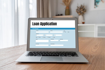 Fototapeta premium Online loan application form for modish digital information collection on the internet network