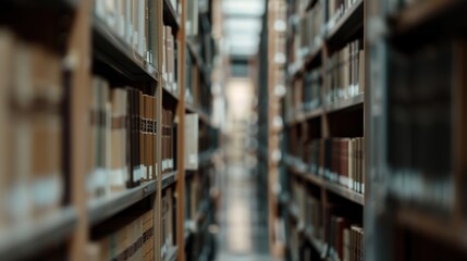 Obraz premium Delicate Archivist: Meticulous Librarian Organizing Rare Books in Quiet Library with Archival Precision