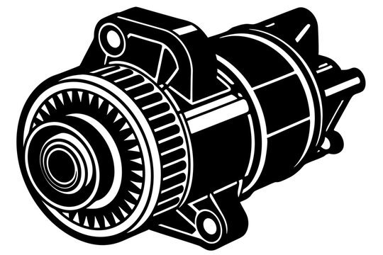 recommend clip art: starter motor vector silhouette, starter motor vector symbol black isolated on white background