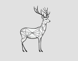 Deer of christmas's profile vector