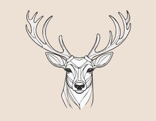 Deer of christmas's profile vector