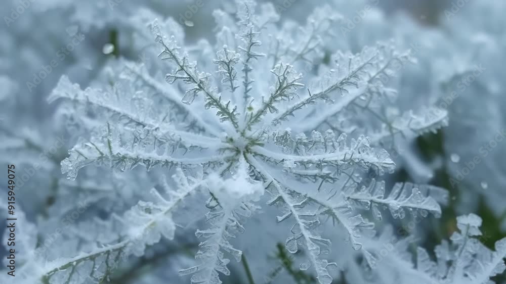 Poster in this detailed closeup the camera captures the incredible intricacy of a frost flower design on a 