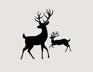 Deer of christmas's profile vector