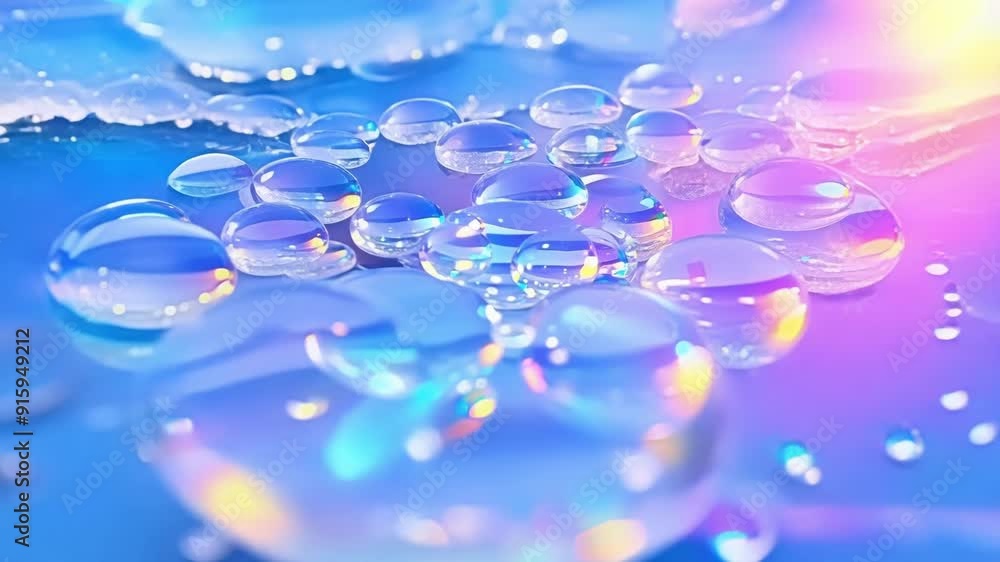 Poster the frozen bubbles glisten in the sunlight their smooth surface reflecting a rainbow of colors givin