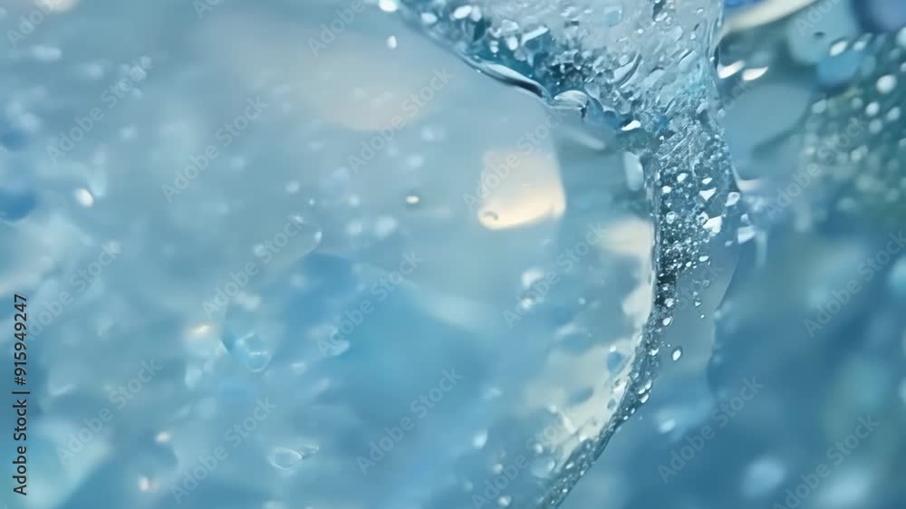 Aufkleber The camera captures the intricate details of a frozen bubble with tiny air pockets and delicate lines visible under the smooth surface of the ice.