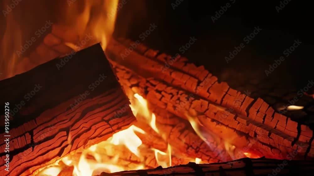 Poster dramatic closeup of a firepit capturing the intense heat and mesmerizing flames as they dance and tw