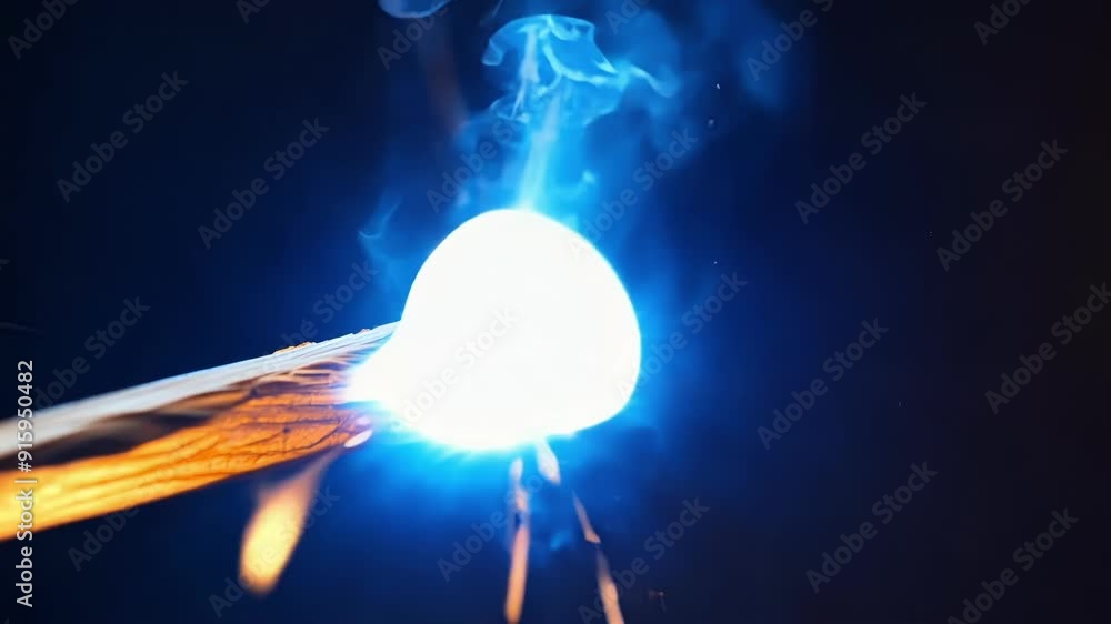 Poster the intense heat of a matchs ignition is captured in slowmotion showcasing each individual spark tha