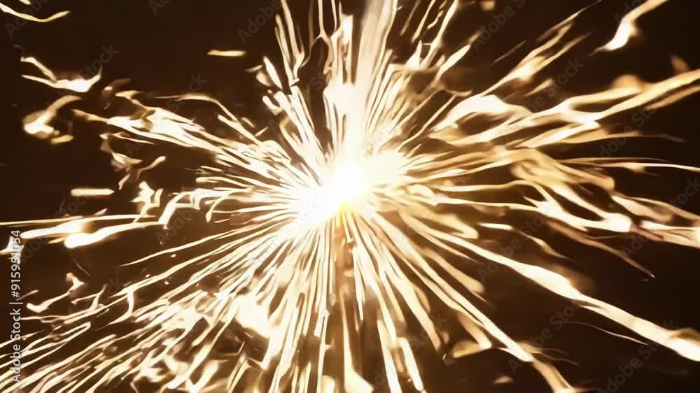 Aufkleber A single sparkler spark forming a delicate and intricate pattern reminiscent of a firework display.