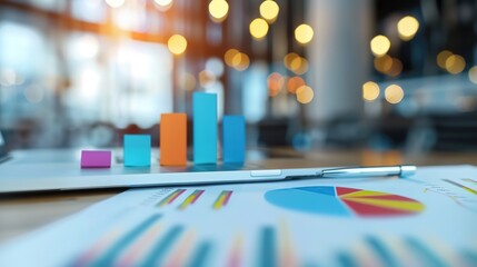 Analyzing Quarterly Earnings Growth with Pie Charts and Bar Graphs in Modern Workspace Setting