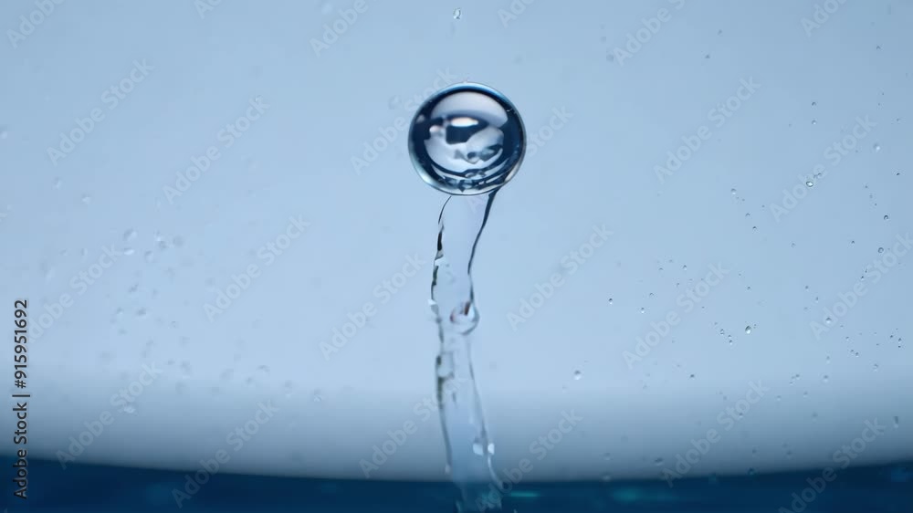 Poster a closeup shot of a single water droplet precariously balancing on the edge of a glass surface holdi