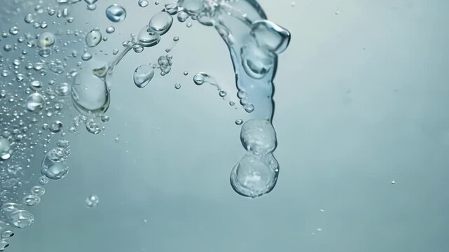 Slow motion footage of small water droplets accumulating on a glass pane gradually forming larger droplets and finally running down the surface.