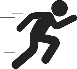 Isolated pictogram sign of run, man running, active sport icon symbol