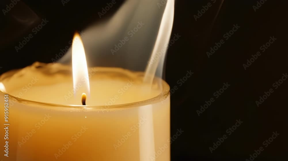 Poster the remnants of candle smoke swirl and twirl almost as if it is trying to reach out and cling to the