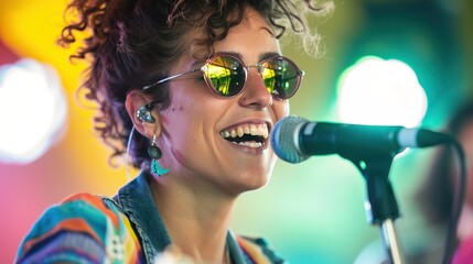 Vibrant Performance: Lesbian Musicians Spreading Love at a Colorful Support Festival