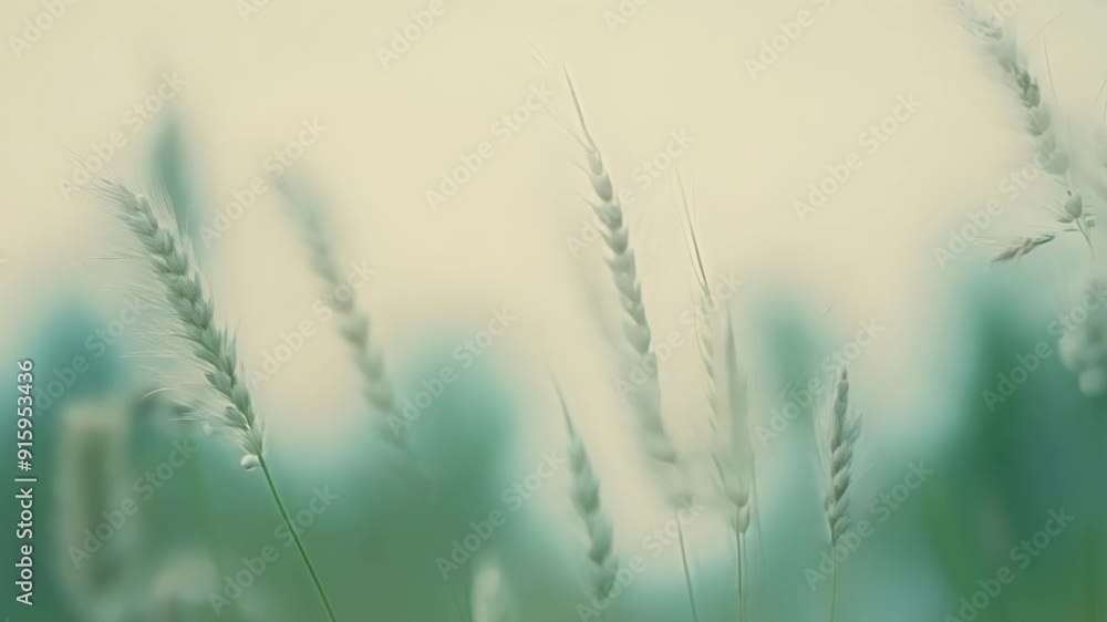 Poster Up close the grass seed heads take on a wispy and ethereal appearance as if they are floating in the air. The soft focus adds to the dreamlike quality of the footage.