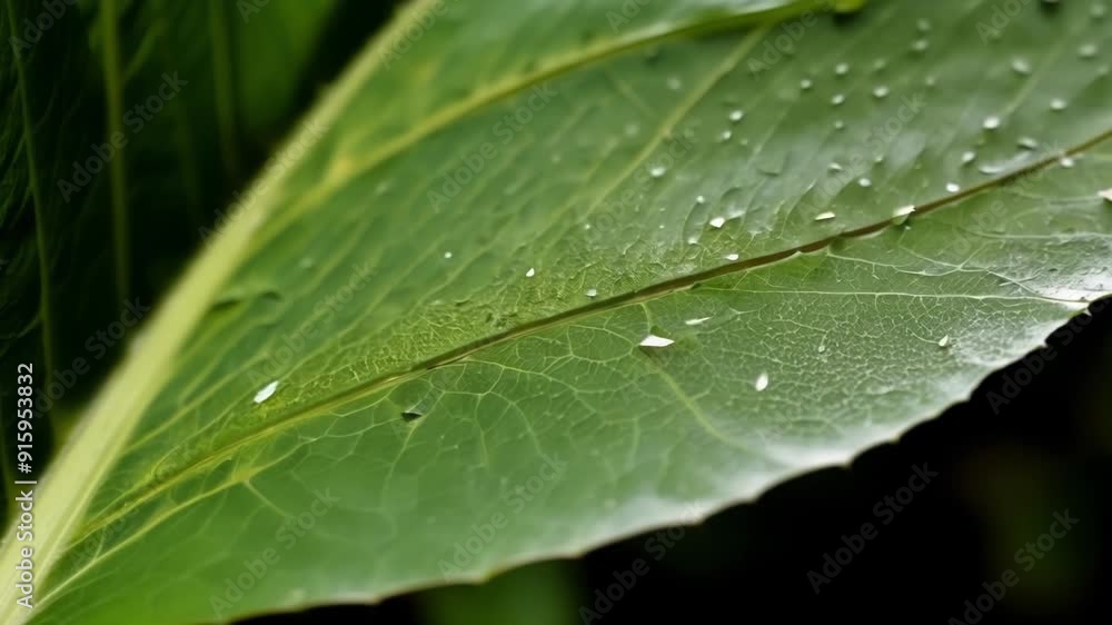 Poster As the camera zooms closer the s of the leaf appear almost threedimensional creating a sense of depth and complexity in the image.