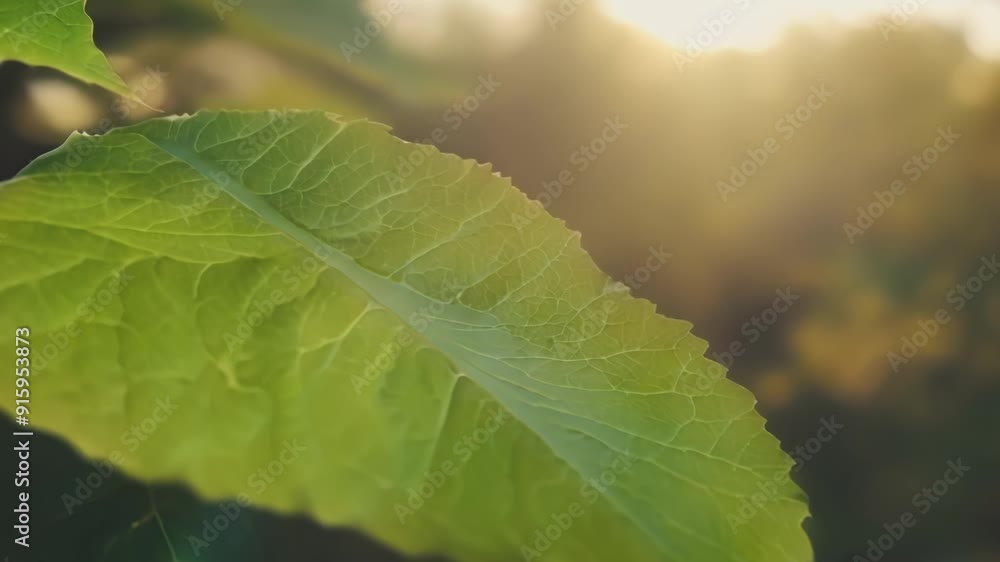 Poster The closeup footage reveals the varying thickness and direction of the s showcasing the unique structure and design of each leaf.