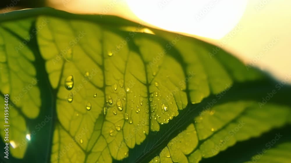 Poster A closeup of a leaf in the sunlight revealing the unique patterns and textures of its s and surface.