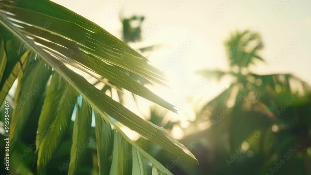 Poster a closeup of a tropical palm leaf shows off its jagged edges reminiscent of a saw blade as the gentl