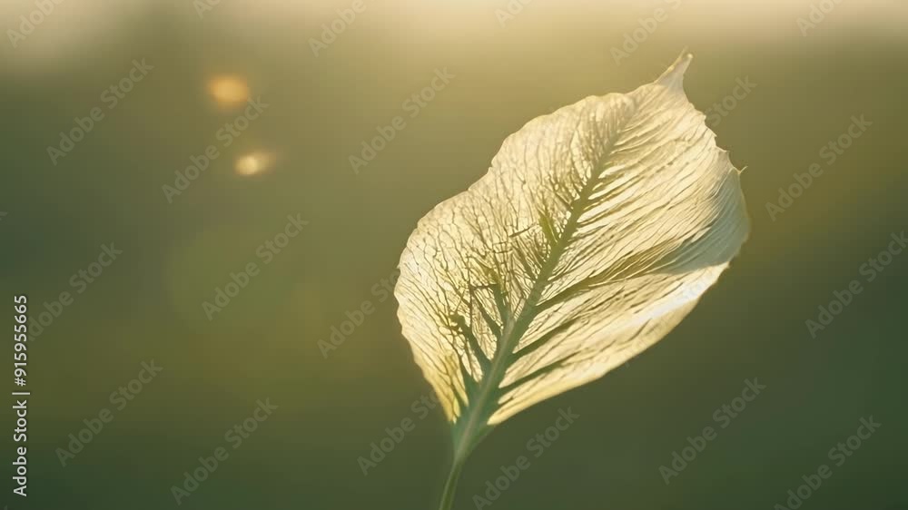 Poster A delicate feathery leaf gently swaying in the breeze revealing its intricate s and patterns.