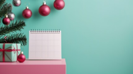 Festive Holiday Planner Calendar with Joyful Design for Organizing Festivities and Memos