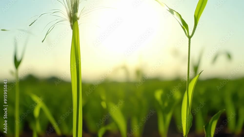 Poster a timelapse video capturing the rapid growth of plant stems from tiny buds to long sy stalks reachin