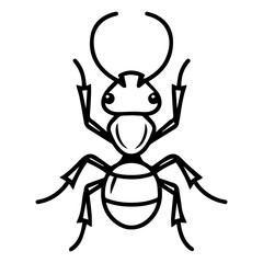 ant icon or modern line symbol. Vector line art and icon design with bold outline. Black and white Pixel Perfect minimalistic symbol isolated white background. Silhouette simple thin sign
