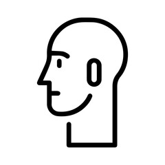 Head icon or modern line symbol. Vector line art and icon design with bold outline. Black and white Pixel Perfect minimalistic symbol isolated white background. Silhouette simple thin sign