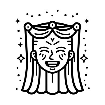 recommend clip art: Theater icon or modern line symbol. Vector line art and icon design with bold outline. Black and white Pixel Perfect minimalistic symbol isolated white background. Silhouette simple thin sign