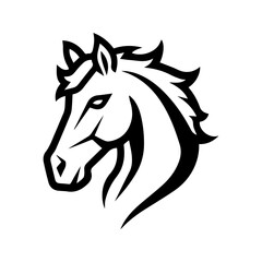 horse icon or modern line symbol. Vector line art and icon design with bold outline. Black and white Pixel Perfect minimalistic symbol isolated white background. Silhouette simple thin sign