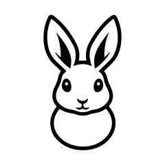rabbit icon or modern line symbol. Vector line art and icon design with bold outline. Black and white Pixel Perfect minimalistic symbol isolated white background. Silhouette simple thin sign