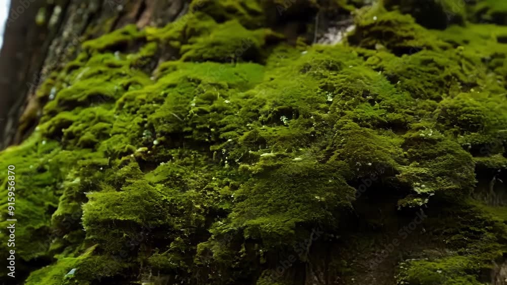 Poster A closer look at the bark of a tree reveals a rich and diverse community of mosses each with their own unique shape color and texture creating a beautiful and intricate mosaic on