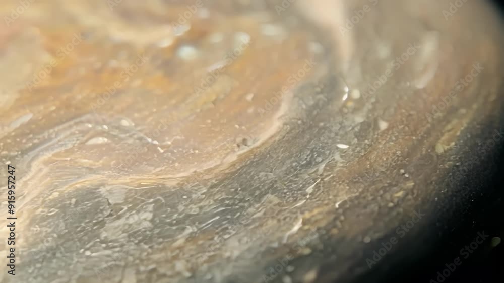 Poster Macro shot of a smooth pebble revealing the intricate patterns and swirls on its surface.