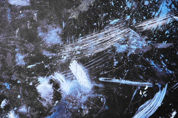 Monochrome abstract texture. Smears of oil paint on an art palette. The concept of the modern school of art. Fragment of creative work. Colors of the year 2024